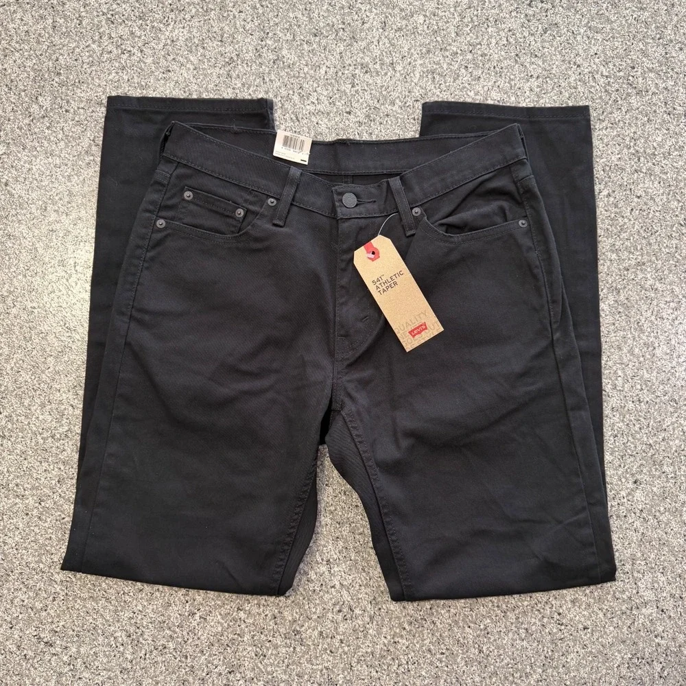 Levis 541 Athletic Taper Jeans Mens 30x32 Black Stretch Denim